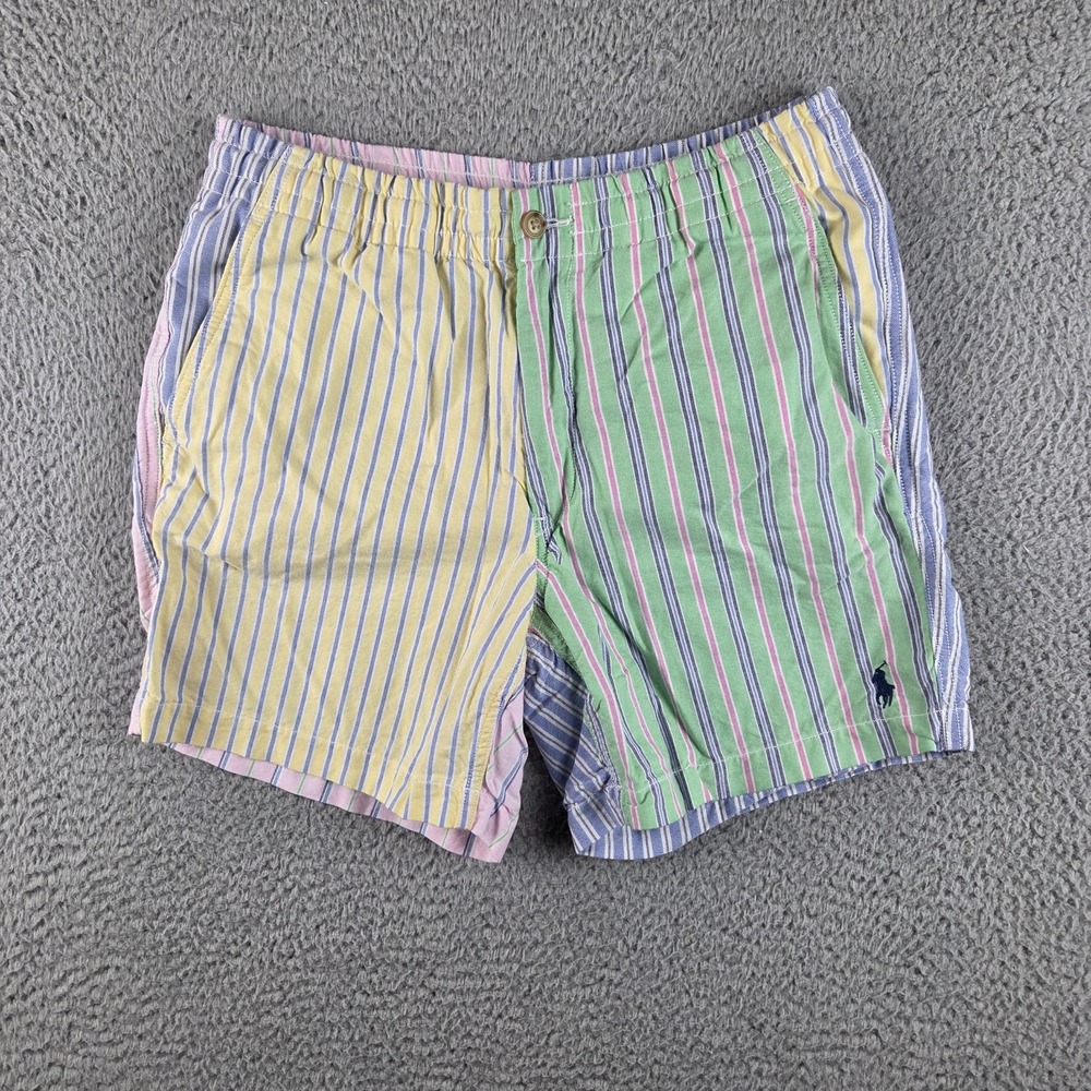 Polo Ralph Lauren Classic Fit Prepster Oxford Shorts Pastel Striped Mens Small